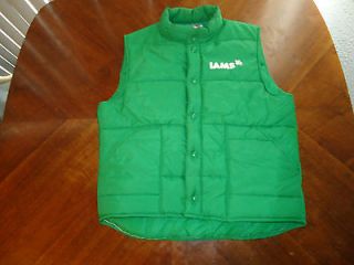 Vintage IAMS Pet Food Green Winter Vest Coat Jacket Eukanuba L 44 46