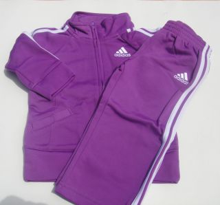ADIDAS NWT Girls Track Suit Jacket Top Pants Dark Purple 501 Warm Up