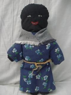 Vintage African Americ an Cloth Doll 11  Primitive,Folk Art Style