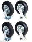 New (4) HD 8 Air Tire Caster Wheel, 4 Swivel Casters,Industrial