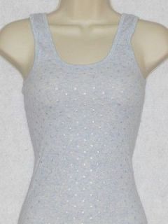 American Eagle Outfitters AEO Blue Frost Dot Boyfriend Tank Top New