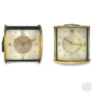 Set of Vintage Jaeger & LeCoultre Brass Alarm Clocks