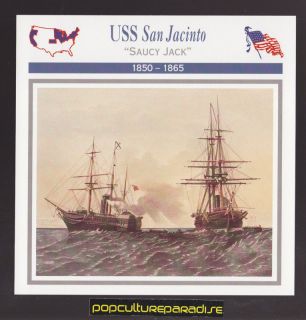 USS SAN JACINTO Saucy Jack Union Navy Ship Boat U.S. CIVIL WAR CARD