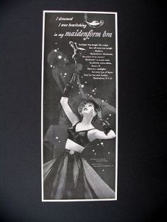 Maidenform Maidenette Bra black cone bras maiden 1952 print Ad
