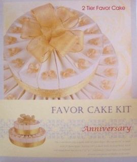 TIER GOLD CAKE BOX FAVOR KIT bridal anniversary
