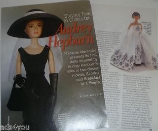 Alexandra Fairchild Ford Dolls Article~Audrey Hepburn Breakfast at