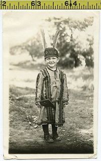 Vintage 1920s photo / Lil Boy in Indian Costume with Headdress