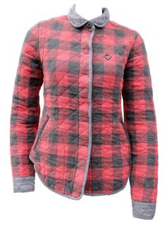 Superdry Womens Quilted kimono Lumberjack Shirt welded red Pink T