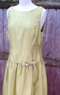 Talbots Silk Chartreuse Party Dress