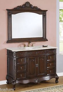 48 Single Sink Bath Vanity Cabinet with Marble Top & Mirror #4048 NF
