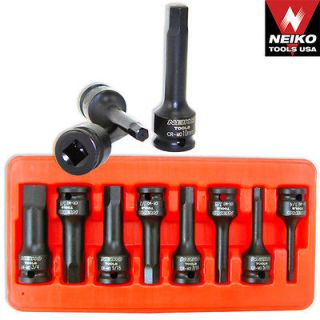 DR BLACK SAE STANDARD HEX KEY ALLEN WRENCH BIT SET FOR IMPACT WRENCH