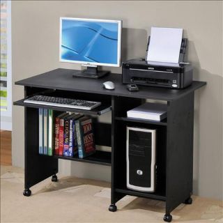 black finish computer printer wood workstation desk more options color
