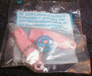 1970s NIP Bell Pink Advertising Keychain Slim Line Touch Tone