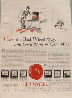 1929 AMERICAN STOVE COMPANY LORAIN GAS RANGE WITH RED WHEEL AD   6