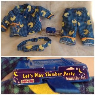 AMAZING ALLY LETS PLAY SLUMBER PARTY Adventure Ware Pack & DOLL PJs