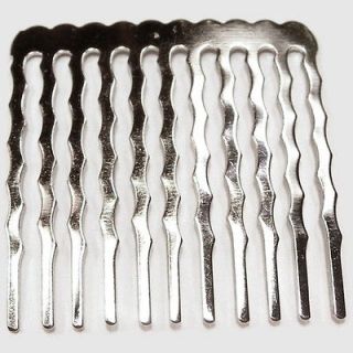 12 Metal Hair Combs 11 Teeth Silver Bridal Prom Supply Accessory 1 3/8