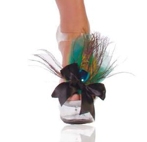 PEACOCK FEATHER SHOE HAIR WRIST CORSAGE SHOWGIRL COSTUME ACCESSORY