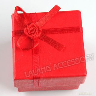 3x New Red Flower Cardboard Ring Gift Display Boxes Fit Packaging 40mm