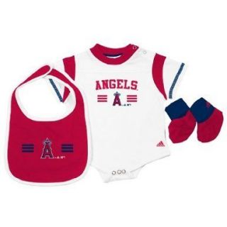 Anaheim Angels Infant Baby 3 PC Onesie Creeper Bib Bootie Set 6 9