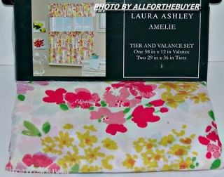 AMELIE BRIGHT RED YELLOW FLORAL PATTERN SET OF CURTAINS AND WINDOW