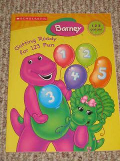 NEW Barney Dinosaur Getting Ready for 123 Fun Coloring Book