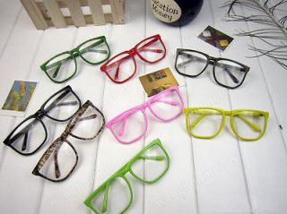 CLEAR LENS SQUARE PARTY FRAME Hipster Glasses NERD RETRO New Lovers