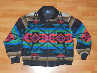 Vtg Pendleton Navajo Indian Blanket Jacket High Grade Western Wear SZ