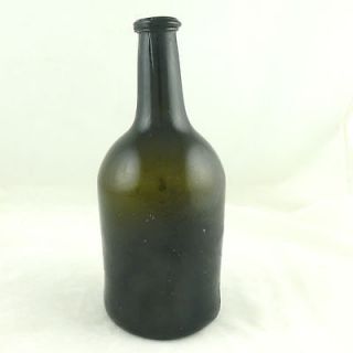 ORIGINAL C 1750 1790 ENGLISH SQUAT CYLINDRICAL BLACK GLASS WINE BOTTLE
