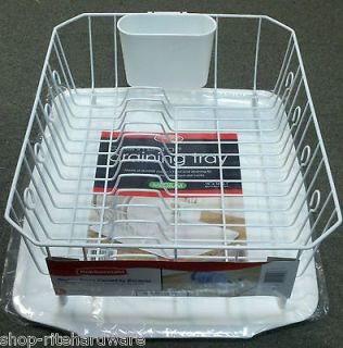 RUBBERMAID DISH DRAINER RACK SET W/ SLOPED KENNEDYS TRAY FRONT END