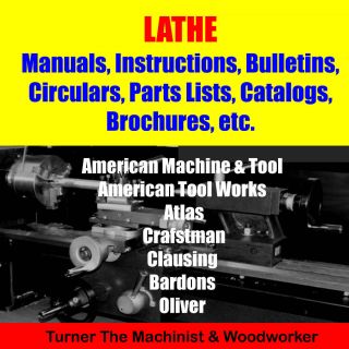 Lathe Manuals:American Machine Tool Work Atlas Crafstman Clausing