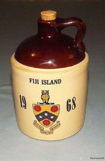 Vintage 1968 Fiji Island Stoneware Whiskey Moonshine Jug / Crock USA