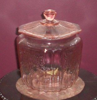 Vintage Pink Depression Anchor Hocking Mayfair Open Rose Cookie Jar