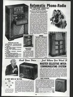 1942 AD Sonora Phonograph Radio Phono Open Sesame Changer Drawer