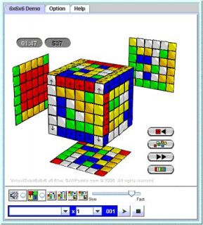 Rubiks Cube 6x6x6 software step animation solution