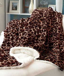 NNew Plush Animal Print Sherpa Couch Sofa Throws Blankets Choice of