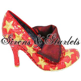 IRREGULAR CHOICE FLICK FLACK RED SEQUIN STAR SHOES