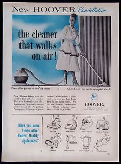 Vintage 1956 Hoover Constellation Vacuum Cleaner Magazine Ad