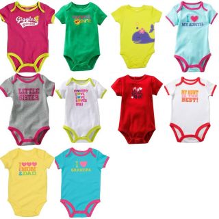 NWT CARTERS Little Girls Graphic Bodysuit U Pick Style Newborn 3 6 9