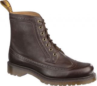 Dr. Martens Mens Fitzroy 7 Eye Brogue Ankle Boots Dark Brown Polished