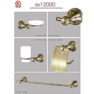 Wall Mounted Stainless Brass finished 5 PCS BATHROOM ACCESSORY SET SW