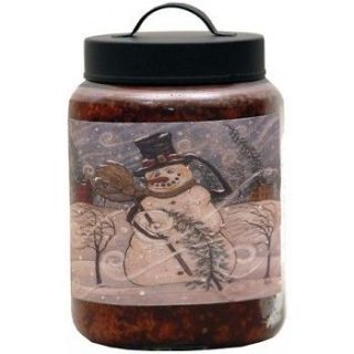 Goose Creek Holida/Christm​as Folk Art Jar Candles Apple Bourbon