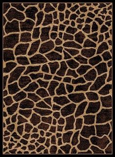AFRICAN GIRAFFE skin print AREA rug 8X11 contemporary  Actual 7 7 x
