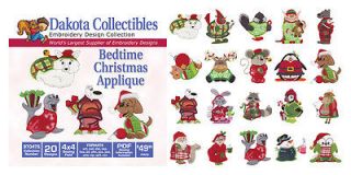 Embroidery CD  Fits all machines  Bedt ime Christmas Applique