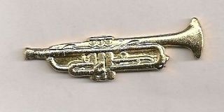 Lapel Pin   Vintage Trumpet Music Instrument Lapel Hat Tack Pin Badge
