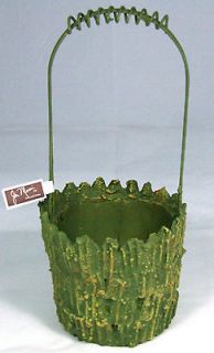 Jim Marvin Coll 12 Green Floral Basket Garden Artificial Tree Bark