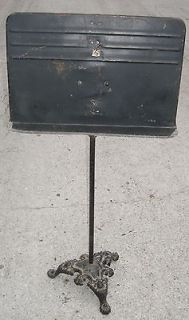 ANTIQUE WROUGHT IRON MUSIC BOOK BIBLE STAND PODIUM EASEL VINTAGE