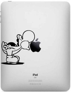 Yoshi Eats Apple iPad iPad 2 Decal Apple Mac Laptop Wall Sticker
