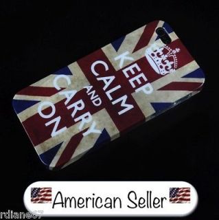 Classic Union Jack KEEP CALM AND CARRY ON Hard Case For iPhone 5 5G