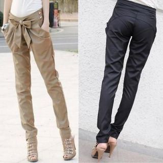 Chic Women Fashion Harem Skinny Long Trousers OL Casual Slim Bow Pants