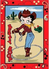 Betty Boop Western Cowgirl Area Rug Three Sizes Available